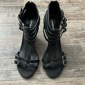 Express strappy wedges